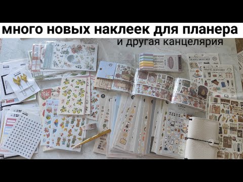 Видео: Много новых наклеек и тату для планера и дневника 🩵 И распаковка другой канцелярии для ежедневника 🩷