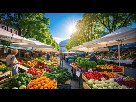 Видео: Летний утренний рынок в Цюрихе 🇨🇭 | Самый красивый город Швейцарии
