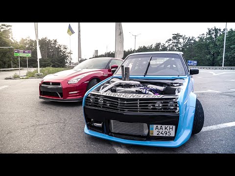 Видео: Работяга на Golf 86 года наказывает GT-R!