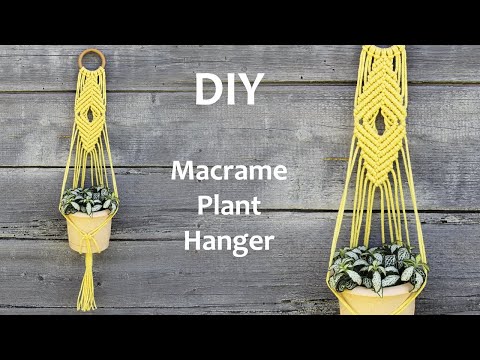 Видео: DIY Macrame Plant Hanger Tutorial | Macrame Plant Hanger for Beginners | Макраме Кашпо для Цветов