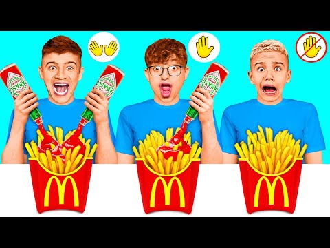 Видео: Едим Без рук vs Одной рукой vs Двумя руками Челлендж