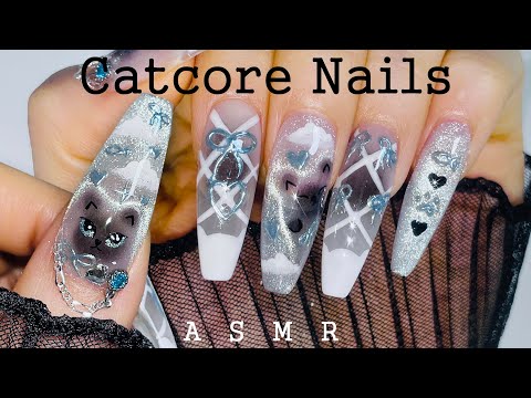 Видео: Сиамская кошка встречает балеткор💗 Урок по нейл-арту (ASMR)