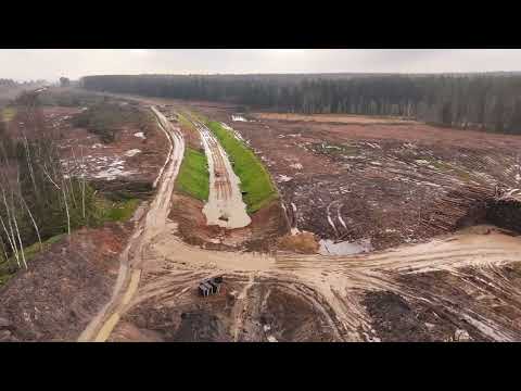 Видео: Строительство 5 и 6 пути главного хода Октябрьской ЖД и их примыкание между Алабушево и Радищево