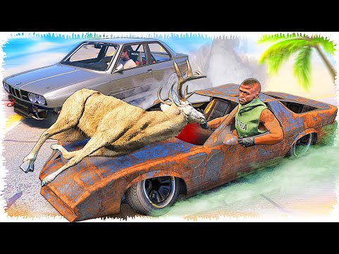 Видео: Джонни шіріген шрот машинасымен гонкаға қатысты (GTA V)