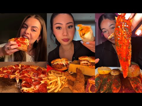 Видео: Подборка TIKTOK Mukbang | Pizza Hut, Wingstop, Seafood Boil, Chipotle, In-N-Out и многое другое!