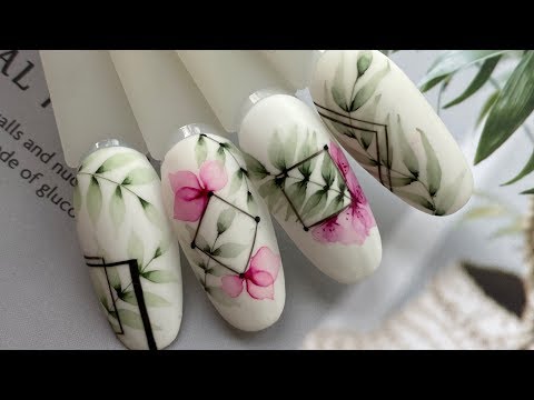 Видео: ТРОПИКИ из акварели. Легкая веточка с геометрией. Стильная акварель.