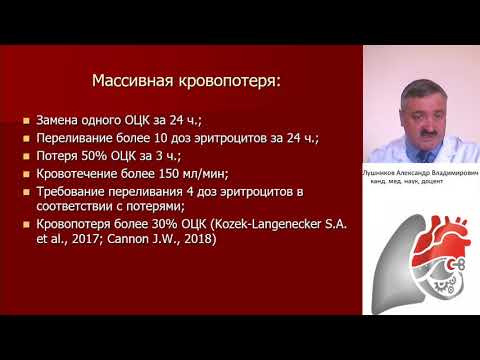 Видео: Интенсивная терапия при массивных акушерских кровотечениях. Лушников А.В.
