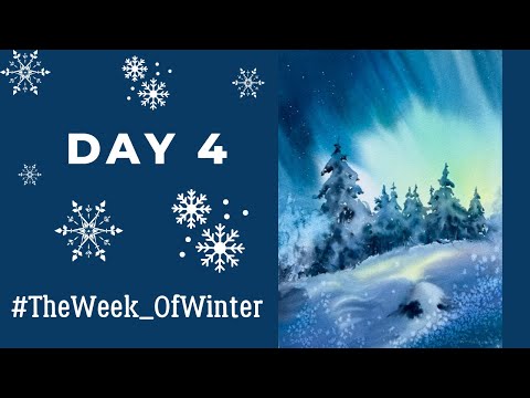 Видео: Акварельное северное сияние | Демо & Туториал | День 4 #TheWeek_OfWinter