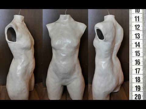 Видео: DIY Как сделать манекен: гипс + картон / How to make tailor's dummy