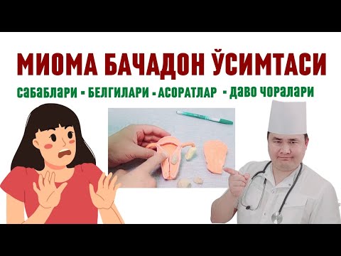 Видео: МИОМА САБАБЛАРИ, БЕЛГИСИ, ТАШХИС, ДАВОЛАШ, БУЛАРНИ БИЛМАГАН ЖЕНСКИЙ КАСАЛ БЎЛАВЕРАДИ, ОТ И ДО ГАПЛАР