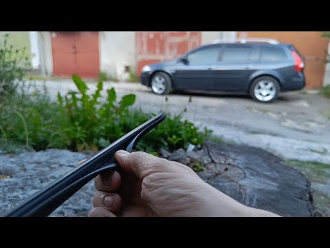 Видео: Megane 2 очистка уплотнительных резинок стекол / чистим от песка и грязи бархотки Рено Меган 2