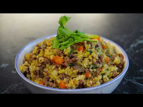 Видео: Очень быстрый и вкусный ужин. Жареный фарш с булгуром