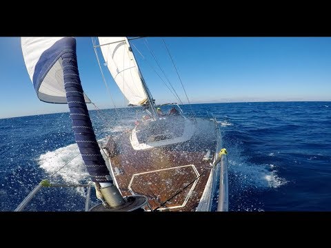 Видео: Море яхта паруса. Родос - Крит