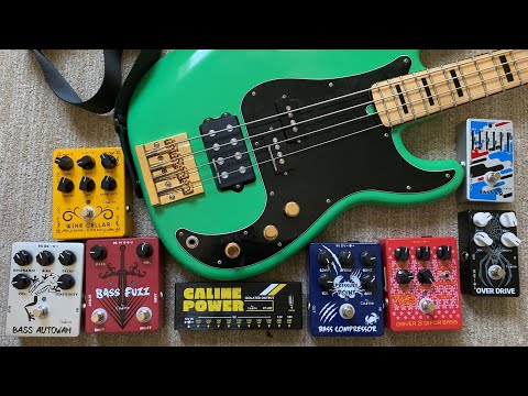 Видео: Тестирование 7 доступных педалей басовых эффектов (Caline Effect Pedals)