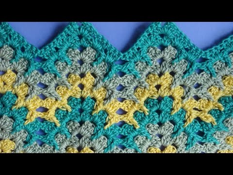 Видео: Zigzag crochet pattern  Узор вязания зигзаг 31