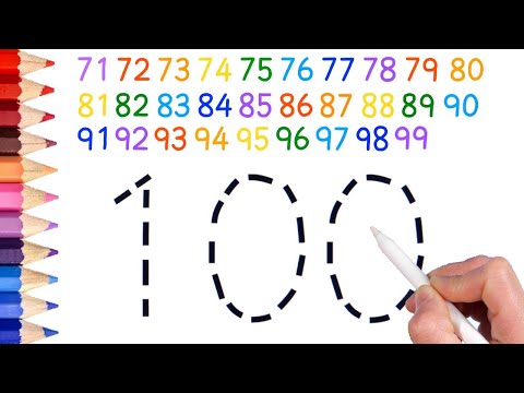 Видео: Пунктирные числа для детей | Как читать числа - простой цвет