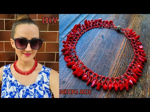 Видео: ЯРКОЕ КОЛЬЕ ИЗ БИСЕРА И СКОЛОВ / ОЖЕРЕЛЬЕ ИЗ БУСИН / Necklace with beads and beads