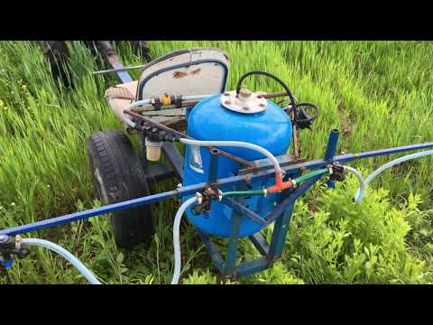 Видео: Оприскуєм за 5 хв. Мотоблок ЗУБР 10 к.с.