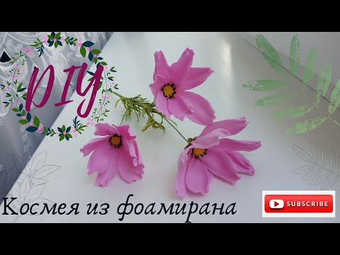 Видео: Космея з фоамірану / Foamiran Cosmea / DIY /