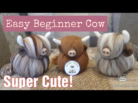Видео: Войлок для начинающих. Хайлендская корова | Без ног | Без глаз | Супер простой стартовый проект |...