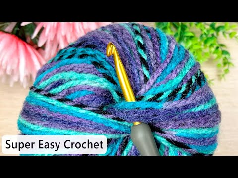 Видео: ПОСМОТРИТЕ на эту КРАСОТУ! Всего 2 РЯДА! Простой узор крючком: Уникальная вязка крючком для пледа