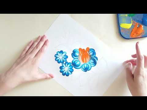 Видео: Мой блог о Петриковской росписи. Выпуск №17: "Композиция -  цветок лилии"