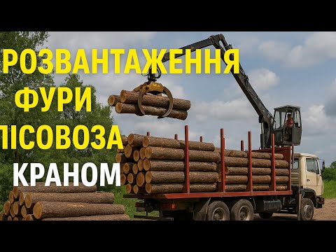 Видео: Розвантаження ЛІСОВОЗА онлайн краном