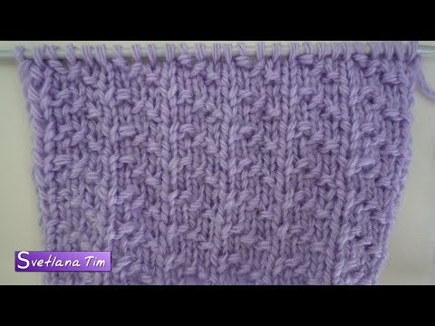 Видео: Простые узоры спицами. Вяжем Теневой Узор ДИАГОНАЛЬНЫЙ РИС № 271