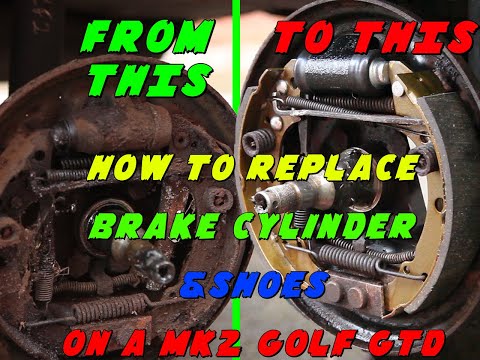 Видео: Замена тормозного цилиндра и тормозных колодок на VW Golf MK2 (GTD)