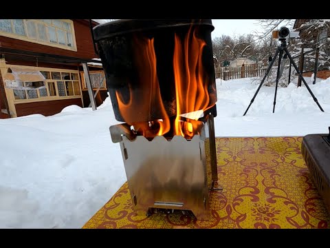 Видео: Печь щепочница "Выживайка" (пиролиз) - обзор и тест