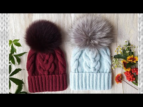 Видео: Шапка спицами. Шапка с косами и шишечками. Детская шапка. Подробный мастер-класс.