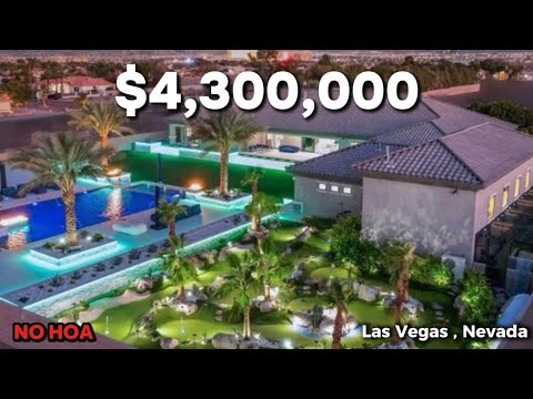 Видео: Экскурсия по роскошному дому в стиле курорта Лас-Вегаса | 1 акр, без товарищества собственников ж...
