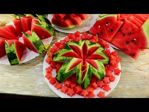 Видео: Как нарезать АРБУЗ Красиво для сервировки стола! 6 Super Fruits Watermelon Decoration Ideas