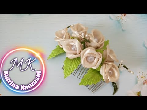 Видео: Нежный гребень из бутонов роз /  Pente delicado de botões de rosa.