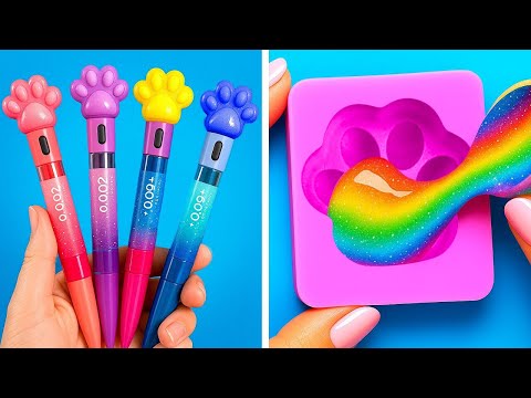 Видео: 10+ удивительных канцелярских принадлежностей и гаджетов! Крутые поделки для школы от 123 GO!