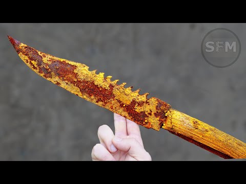 Видео: Восстановление Очень Старый Ржавый Нож Выживания