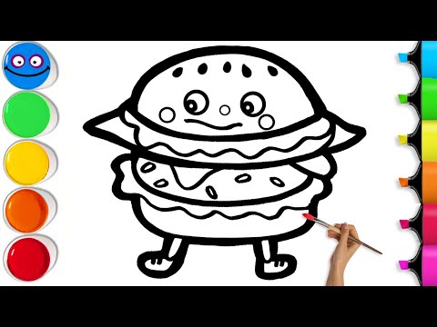 Видео: Как нарисовать ЗАБАВНЫЙ гамбургер | Простое пошаговое руководство по рисованию