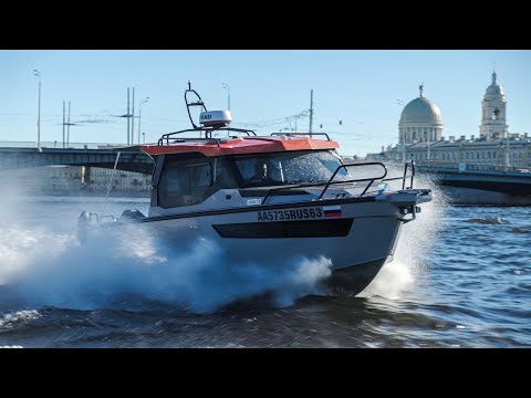 Видео: Тест-драйв VIATOR Talisman X7. Алюминиевый катер на волне Финского залива