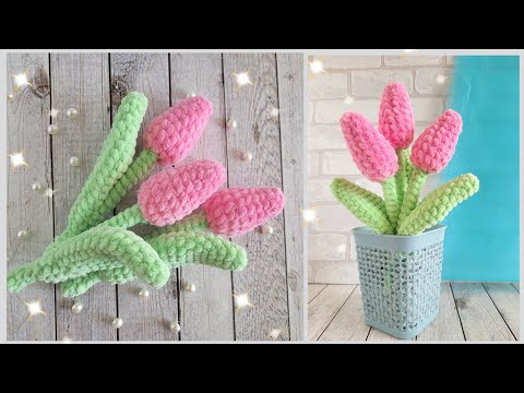 Видео: 🌷ТЮЛЬПАН ИЗ ПЛЮШЕВОЙ ПРЯЖИ ВЯЗАНЫЙ КРЮЧКОМ🌷crochet tulip🌷 gehäkelte tulpen