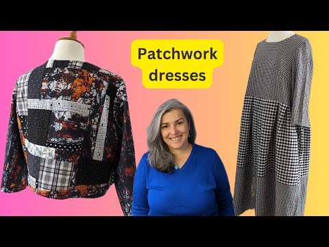 Видео: Переделка двух платьев в технике пэчворк (шитье платьев из обрезков ткани)