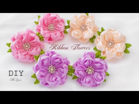 Видео: ЦВЕТЫ ИЗ ЛЕНТ, МК / РЕЗИНКИ С ЦВЕТАМИ, МК / DIY RIBBON FLOWERS