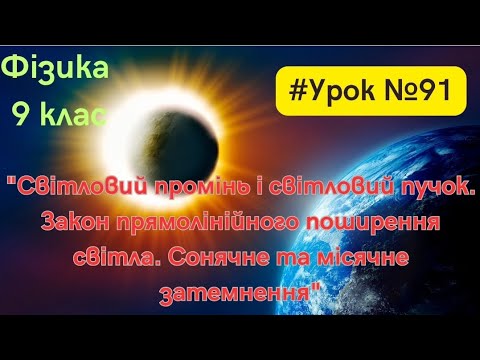 Видео: Фізика 9 клас. #Урок №91. "Світловий промінь і світловий пучок. Прямолінійне поширення світла"