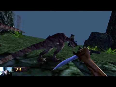 Видео: Turok ( 1997 г. ) Начинаю с 4 Уровня. С ножом на Динозавров ( Стрим № 2 )