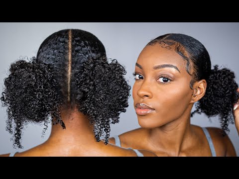 Видео: Низкие небрежные пучки на натуральных вьющихся волосах ✨