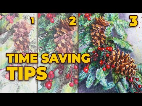 Видео: Карандаши INKTENSE ЭКОНОМЬТЕ ВРЕМЯ! Советы по использованию Inktense + цветных карандашей