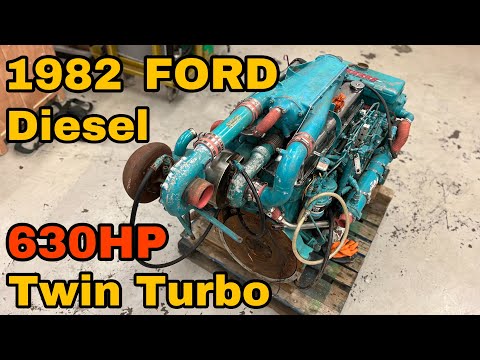 Видео: Дизельный лодочный двигатель FORD Sabre Marathon 1980-х годов, 630 л.с., 6-цилиндровый, 6,8 л, го...