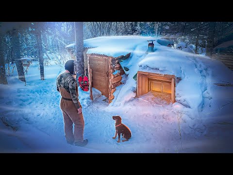 Видео: Ушли в ДОМ ПОД ЗЕМЛЕЙ | ЗЕМЛЯНКА в ЗИМНЕМ ЛЕСУ | РАКОВИНА из ДЕРЕВА, Подвесной стол | ЛЕСНАЯ КУХНЯ