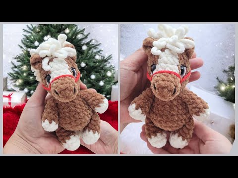 Видео: Несложная Лошадка из плюша вязаная крючком🐴horse crochet🐎gehäkeltes pferd