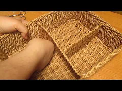 Видео: 5 урок. Плетение перегородок. Шкатулка для рукоделия из газетных трубочек.