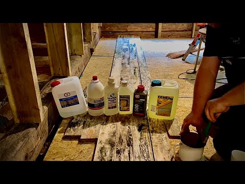 Видео: Чёрные доски снова как новые. Тест отбеливателей древесины #хочувдеревню #хутор